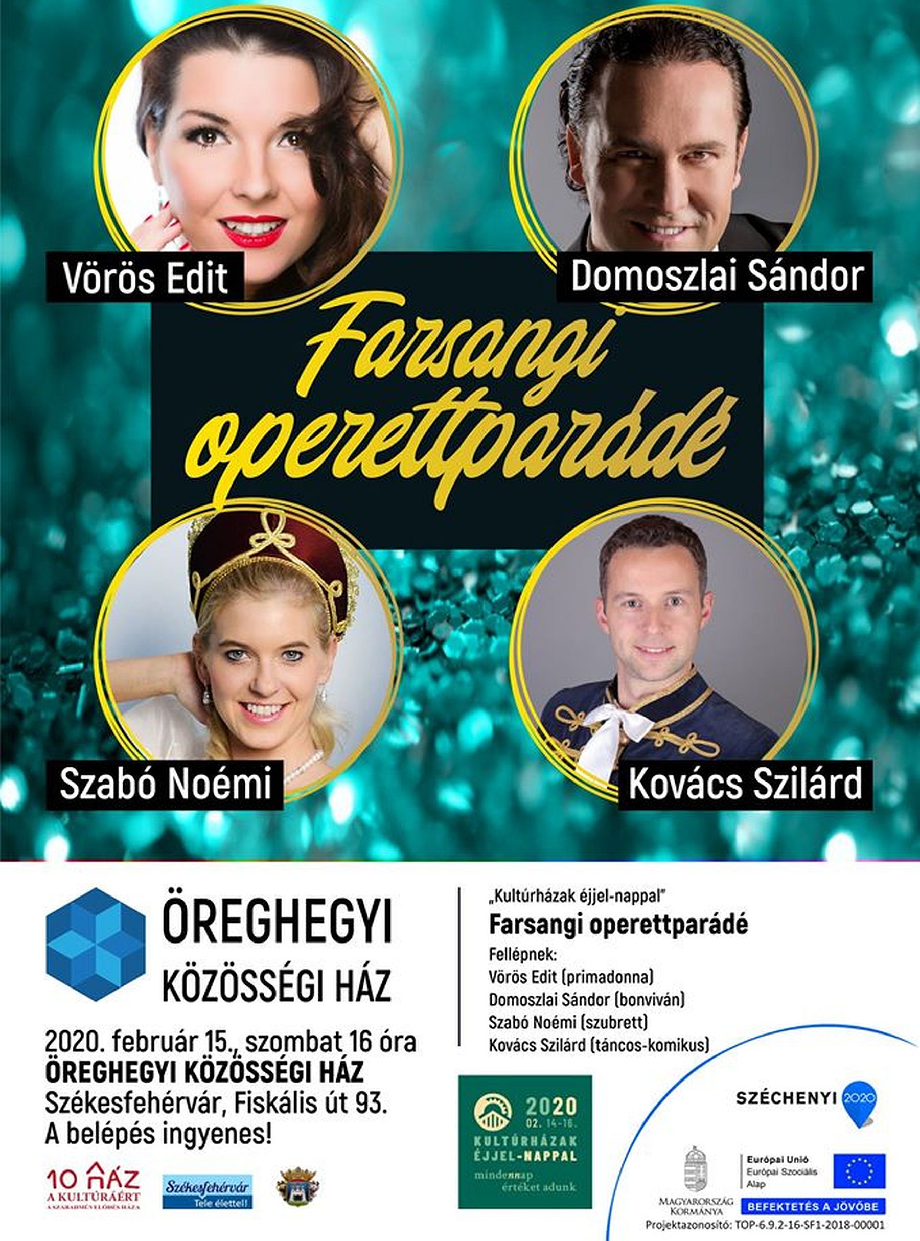 Farsangi operettparádé lesz szombaton az Öreghegyi Közösségi Házban